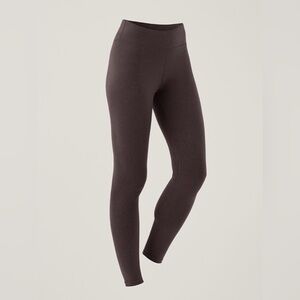 Pact Organic On The Go-To Leggings, Chocolate Heather, High-Waisted, S Regular